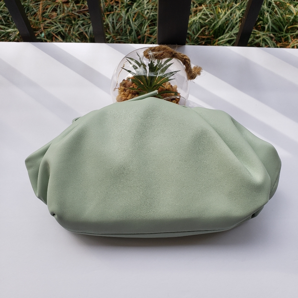 STEVE MADDEN Necture Soft Pouch Clutch Bag Mint Green - Picture 13 of 15